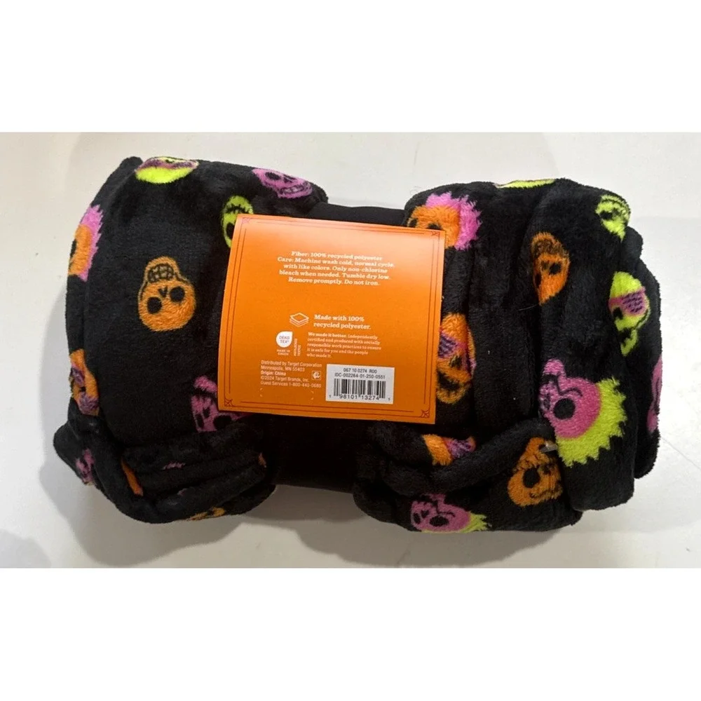 Halloween Skull Throw Blanket Plush Soft, 50 x 60